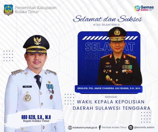 Selamat dan Sukses atas pelantikannya sebagai Wakil Kepala Kepolisian Daerah Sulawesi Tenggara