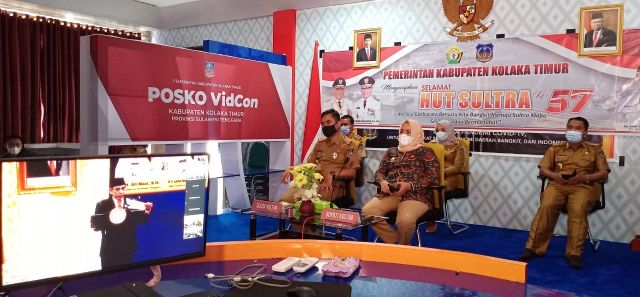 Plt Bupati Koltim Ikuti Pelantikan Bupati Konsel dan Konut Virtual