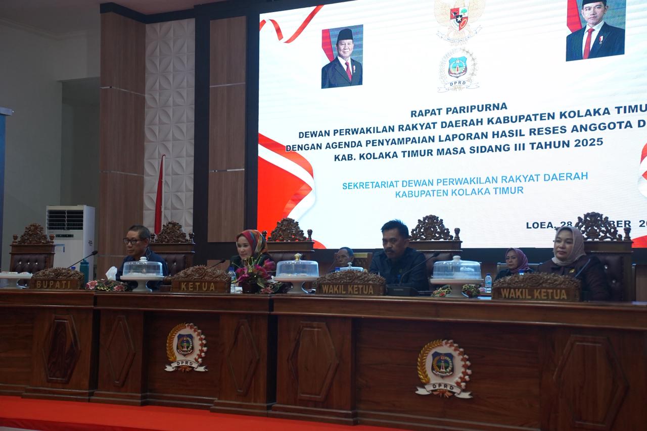 DPRD Kolaka Timur Gelar Rapat Paripurna Penyampaian Laporan Hasil Reses Masa Sidang III Tahun 2025