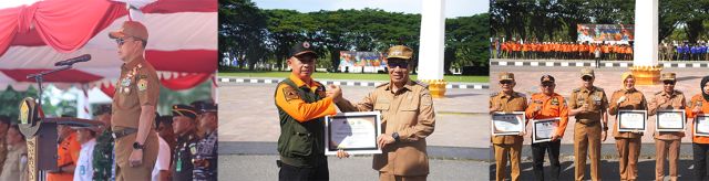 Bupati Koltim Hadiri Apel Siaga dan Simulasi Bencana Gempa Bumi dan Tsunami Tingkat Provinsi Sultra